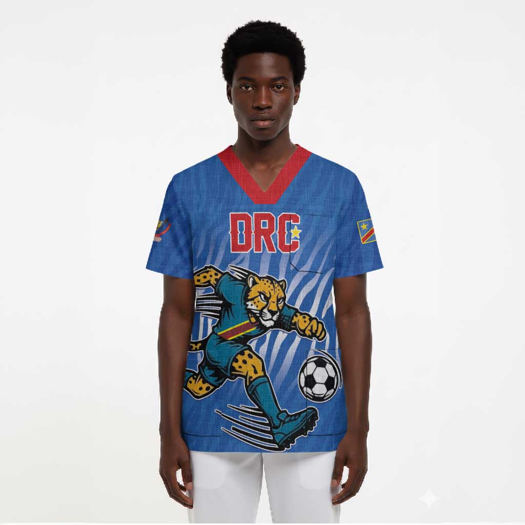 Custom Football 2026 DR Congo Leopards Scrub Top Warriors of the Equator