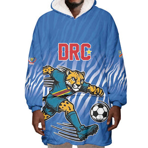 Custom Football 2026 DR Congo Leopards Wearable Blanket Hoodie Warriors of the Equator