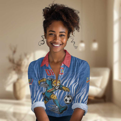 Custom Football 2026 DR Congo Leopards Women Casual Shirt Warriors of the Equator