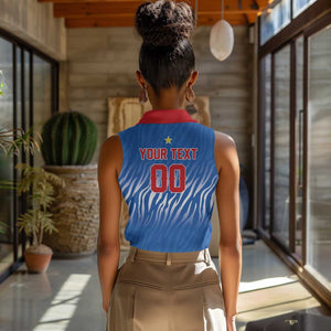 Custom Football 2026 DR Congo Leopards Women Sleeveless Polo Shirt Warriors of the Equator
