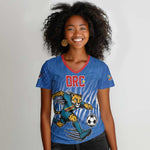 Custom Football 2026 DR Congo Leopards Women V-Neck T-Shirt Warriors of the Equator