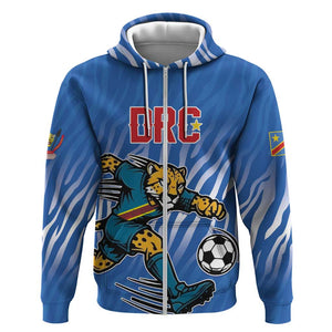 Custom Football 2026 DR Congo Leopards Zip Hoodie Warriors of the Equator