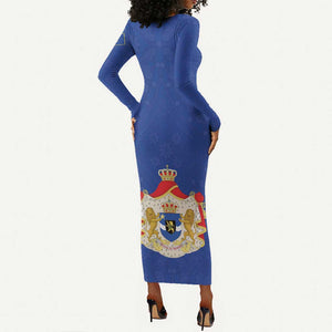 Congo Free State 1885-1908 Long Sleeve Bodycon Dress Werk en voortgang