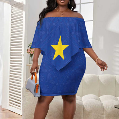 Congo Free State 1885-1908 Off Shoulder Short Dress Werk en voortgang