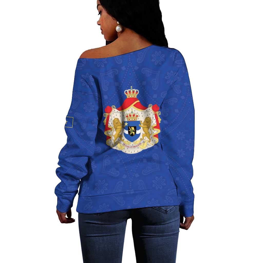 Congo Free State 1885-1908 Off Shoulder Sweater Werk en voortgang