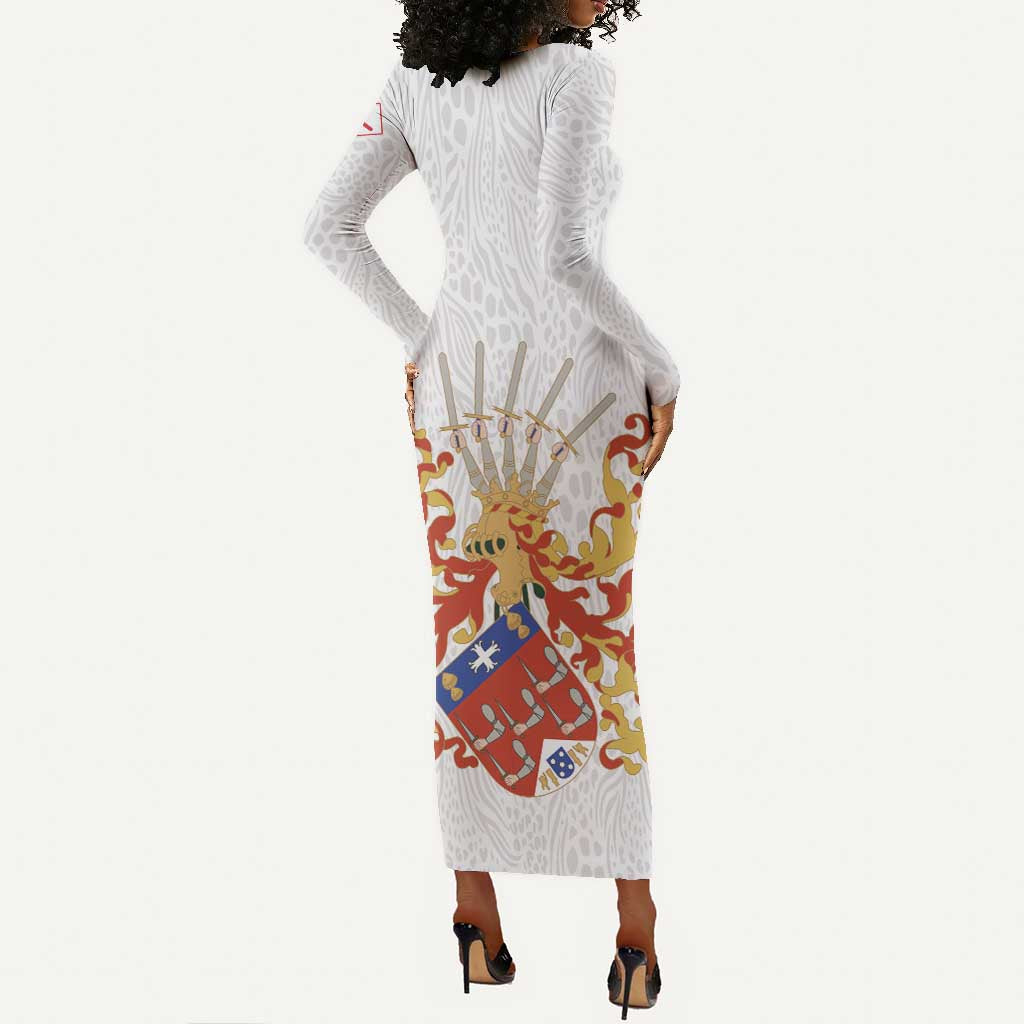 Kingdom of Kongo Long Sleeve Bodycon Dress Kongo dya Ntotila