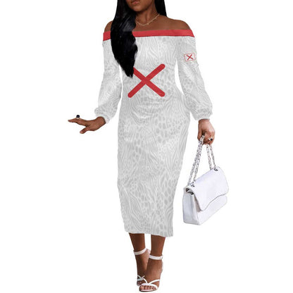 Kingdom of Kongo Off The Shoulder Long Sleeve Dress Kongo dya Ntotila