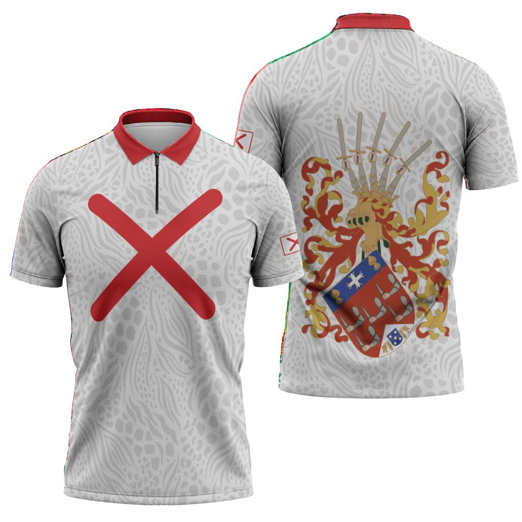 Kingdom of Kongo Zipper Polo Shirt Kongo dya Ntotila