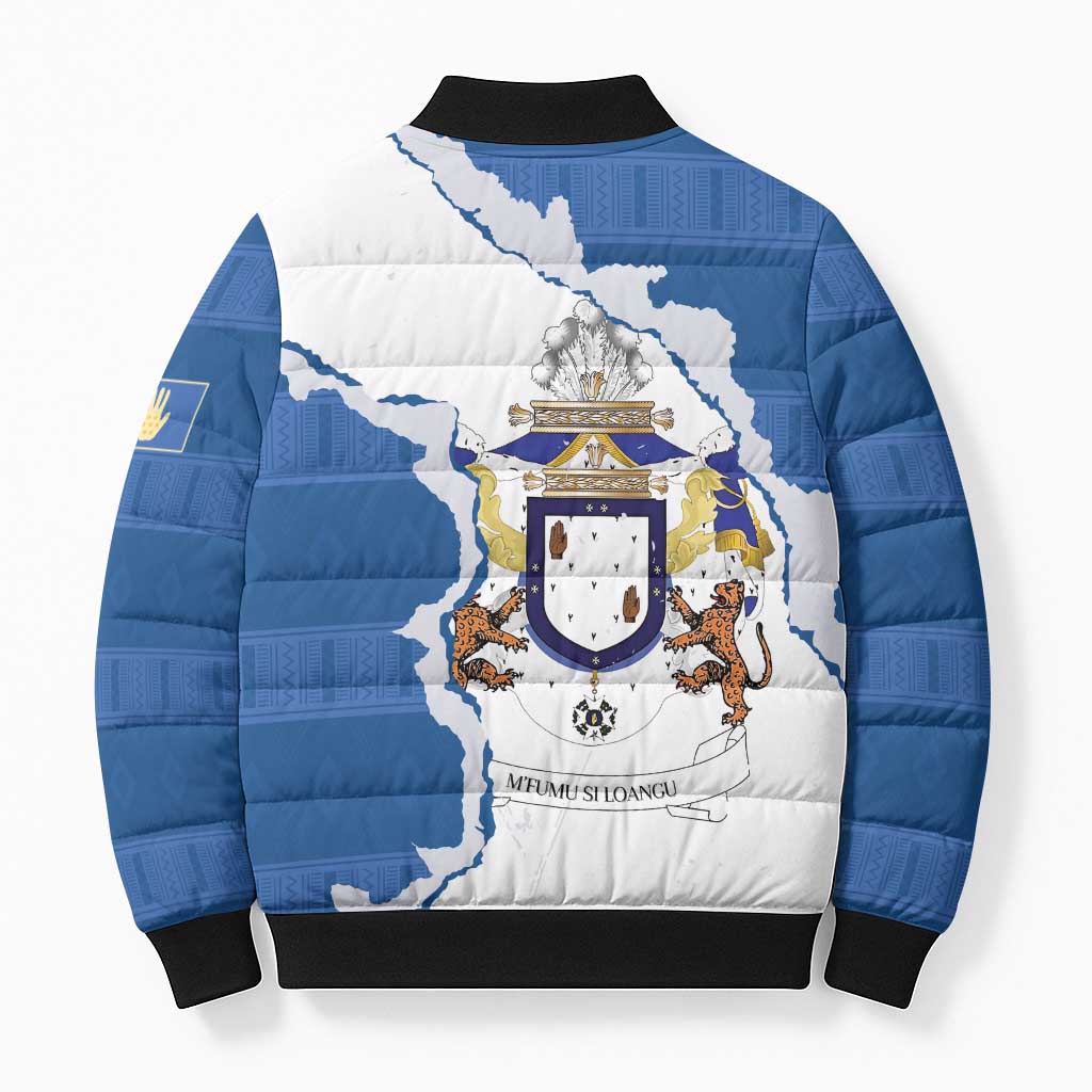 Kingdom of Loango Bomber Puffer Jacket African Pattern Flag Stylized