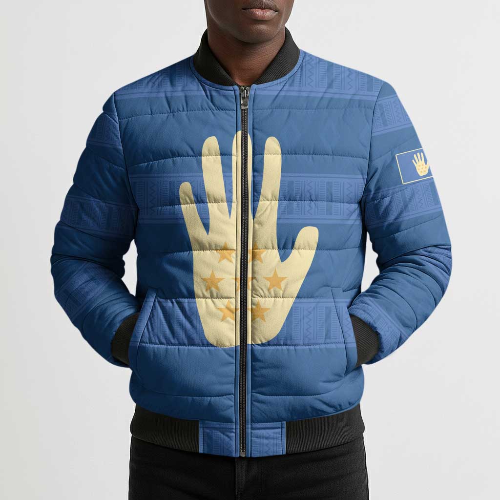 Kingdom of Loango Bomber Puffer Jacket African Pattern Flag Stylized