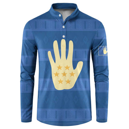 Kingdom of Loango Button Sweatshirt African Pattern Flag Stylized