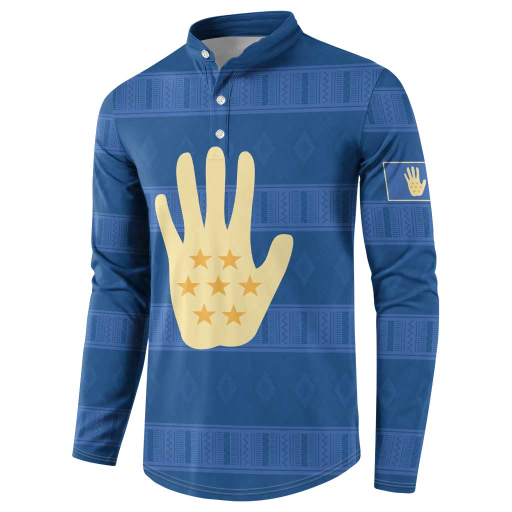 Kingdom of Loango Button Sweatshirt African Pattern Flag Stylized
