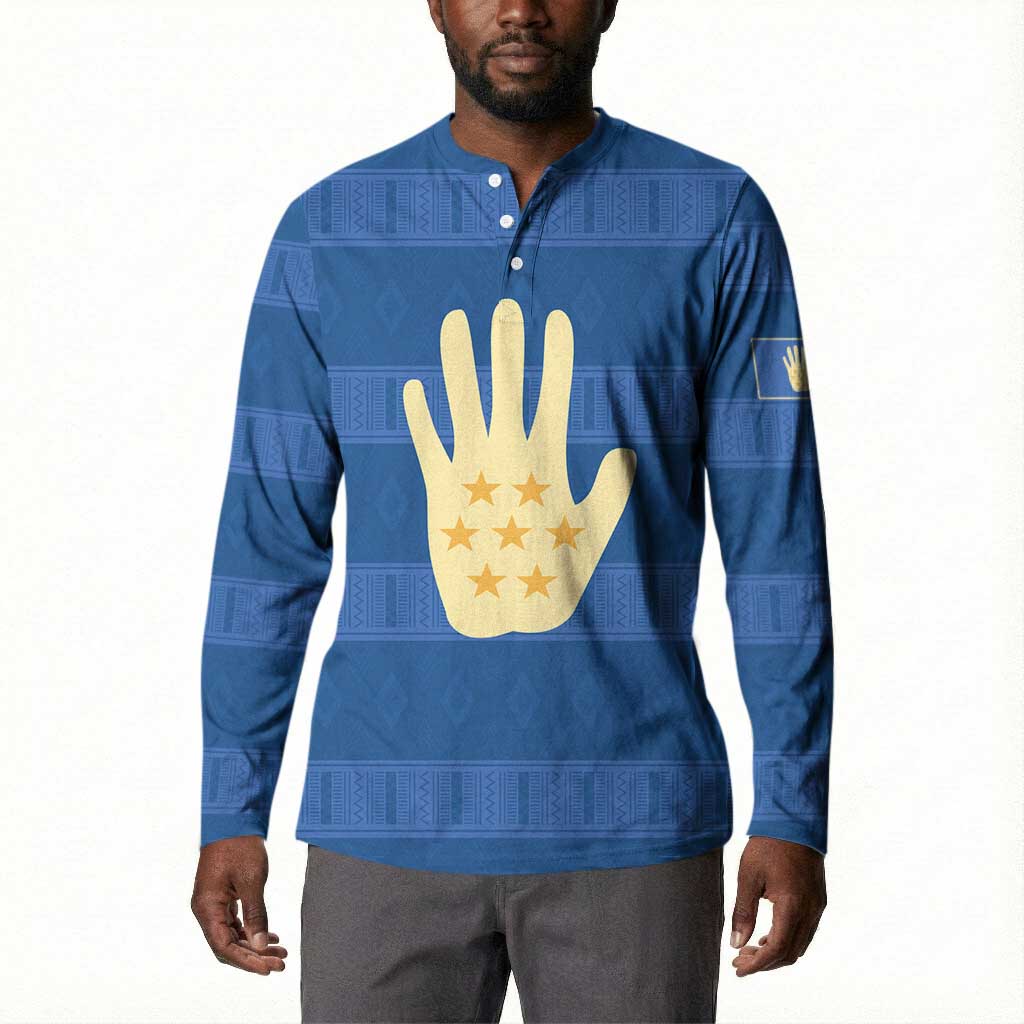 Kingdom of Loango Button Sweatshirt African Pattern Flag Stylized