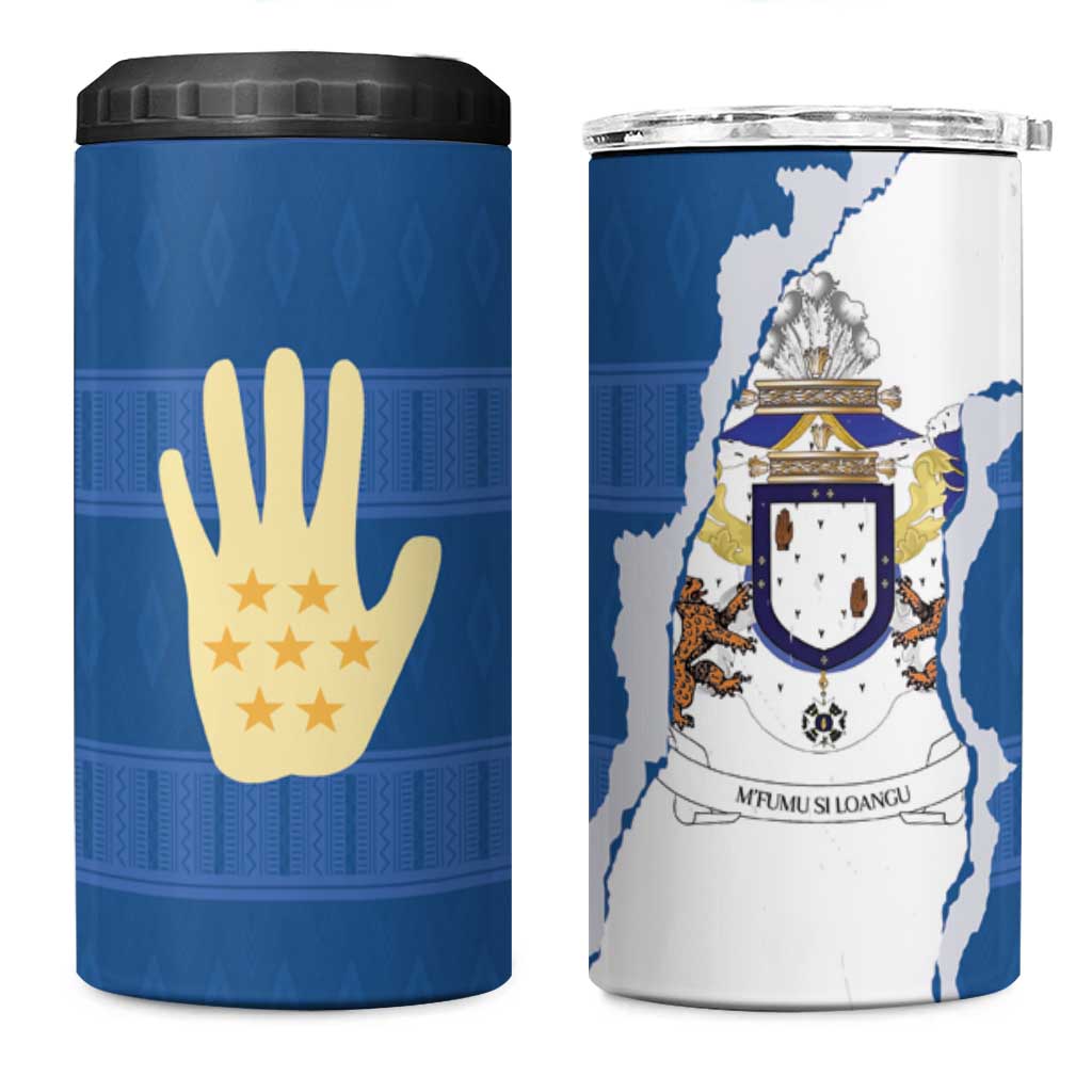 Kingdom of Loango 4 in 1 Can Cooler Tumbler African Pattern Flag Stylized