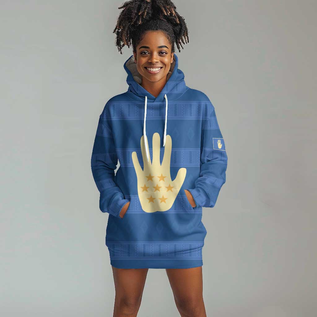 Kingdom of Loango Hoodie Dress African Pattern Flag Stylized