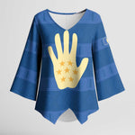 Kingdom of Loango Kimono Sleeve Blouse African Pattern Flag Stylized