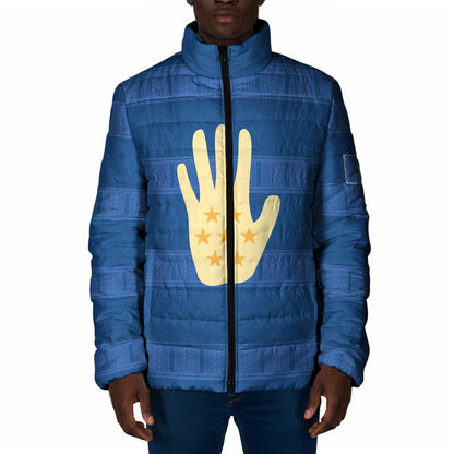 Kingdom of Loango Padded Jacket African Pattern Flag Stylized