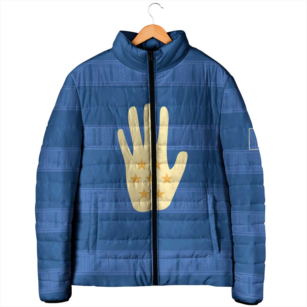 Kingdom of Loango Padded Jacket African Pattern Flag Stylized