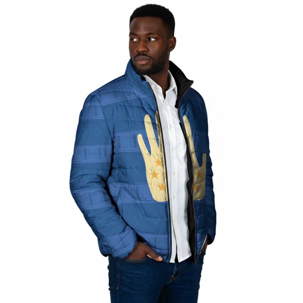 Kingdom of Loango Padded Jacket African Pattern Flag Stylized