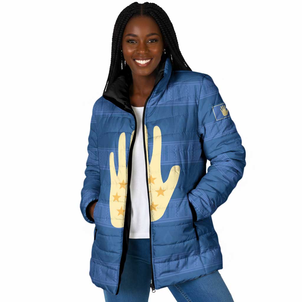 Kingdom of Loango Padded Jacket African Pattern Flag Stylized