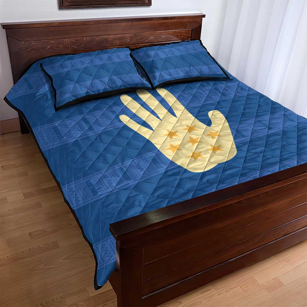 Kingdom of Loango Quilt Bed Set African Pattern Flag Stylized
