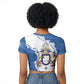 Kingdom of Loango Raglan Cropped T shirt African Pattern Flag Stylized