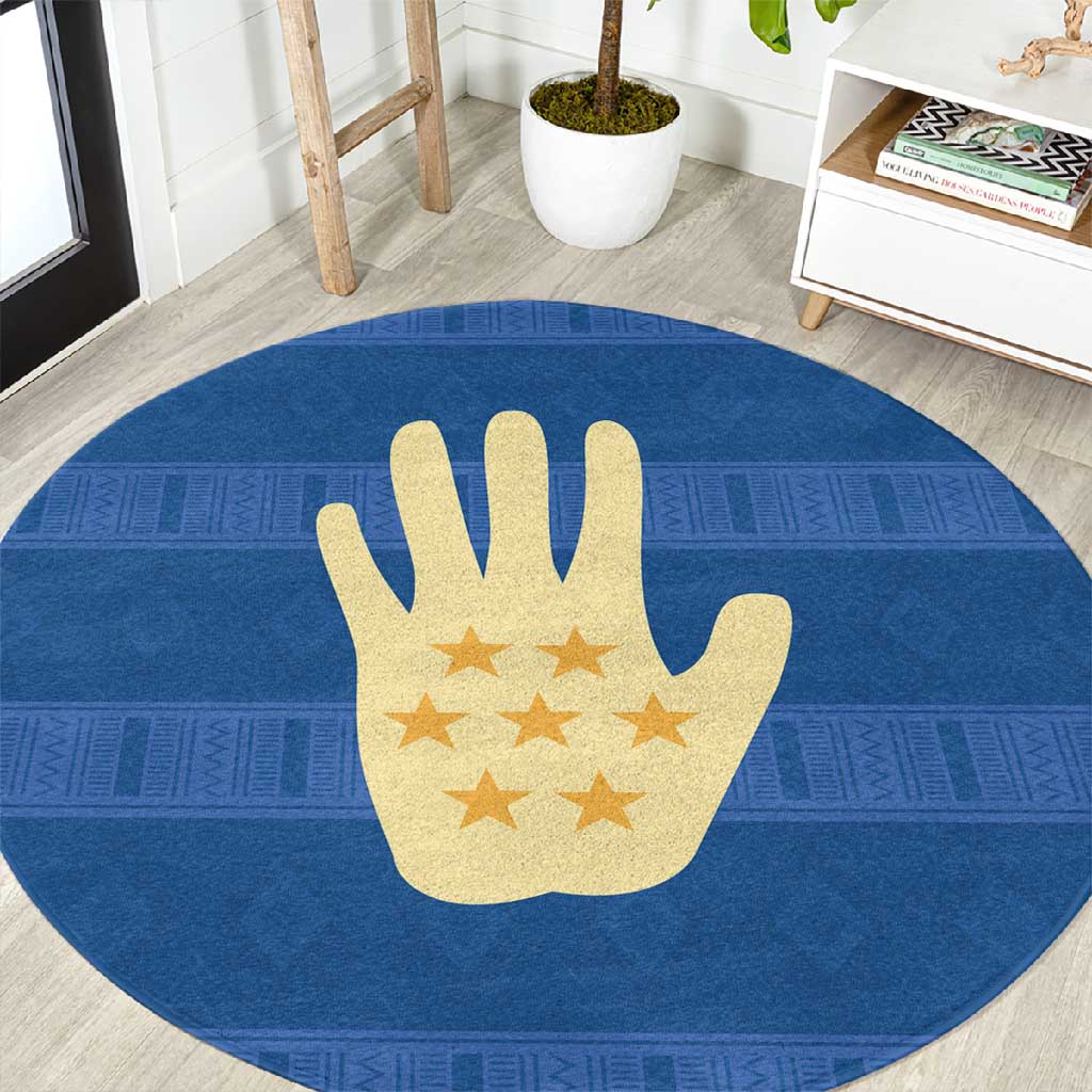 Kingdom of Loango Round Carpet African Pattern Flag Stylized