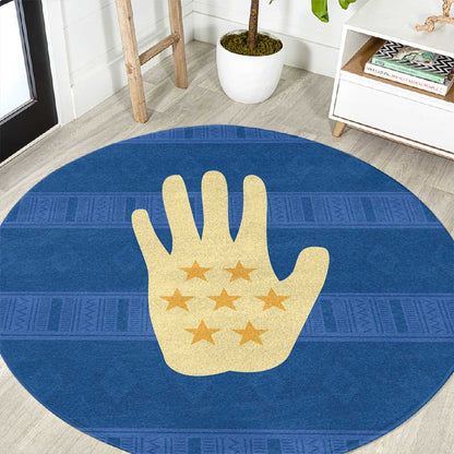 Kingdom of Loango Round Carpet African Pattern Flag Stylized