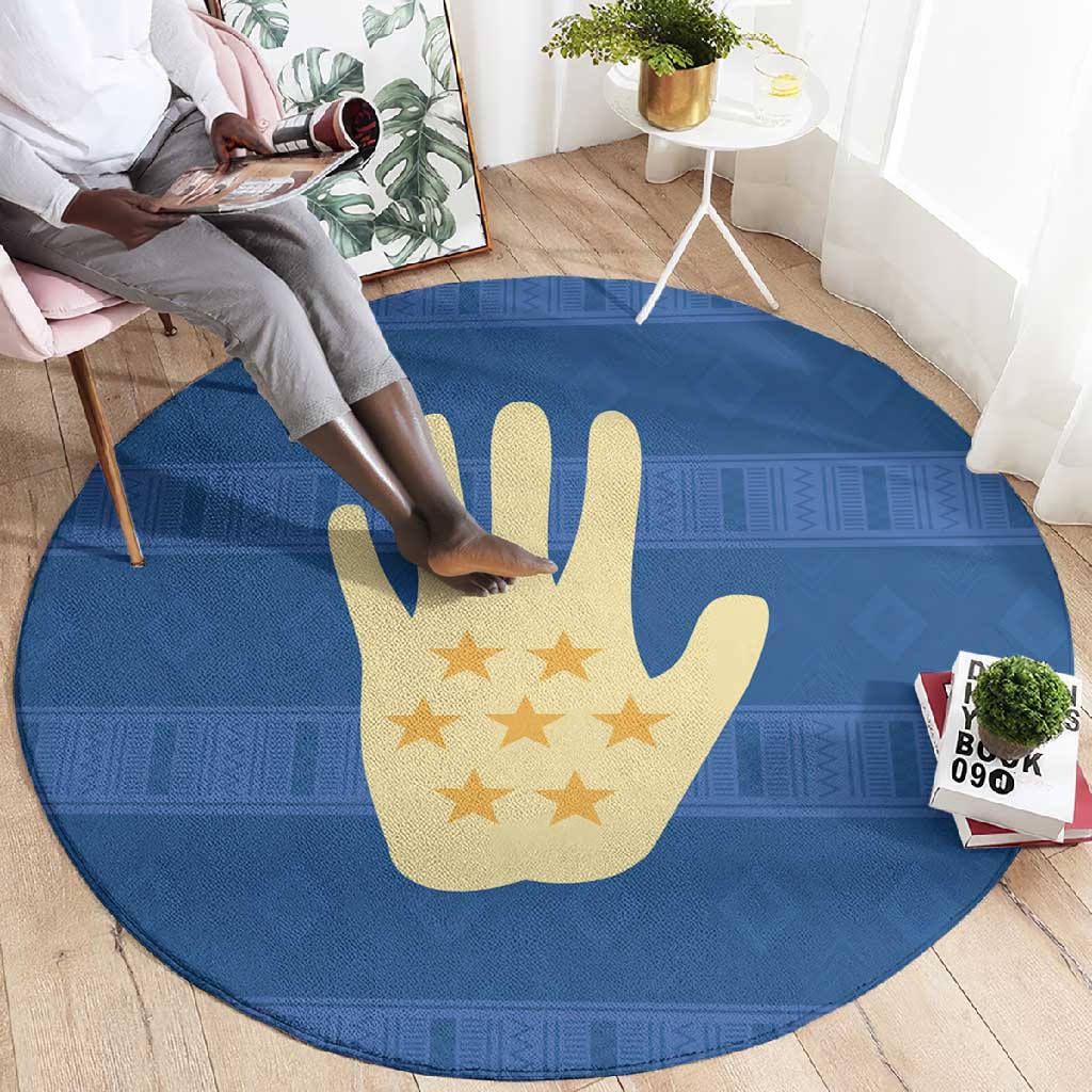 Kingdom of Loango Round Carpet African Pattern Flag Stylized