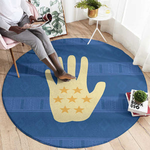 Kingdom of Loango Round Carpet African Pattern Flag Stylized