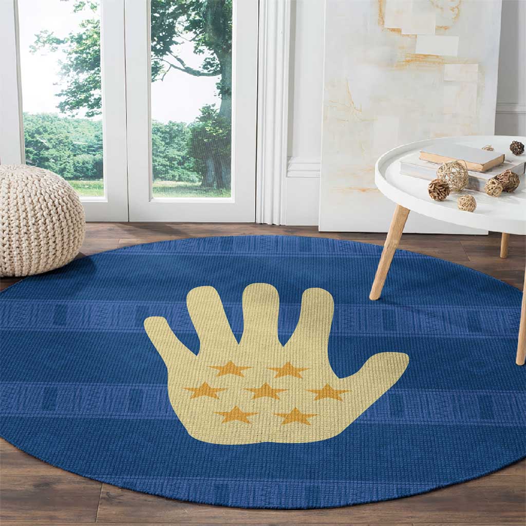 Kingdom of Loango Round Carpet African Pattern Flag Stylized