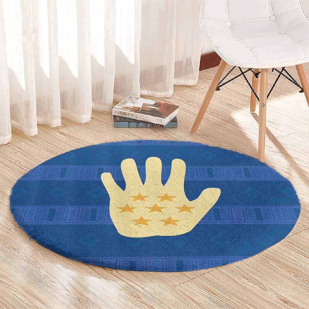 Kingdom of Loango Round Carpet African Pattern Flag Stylized