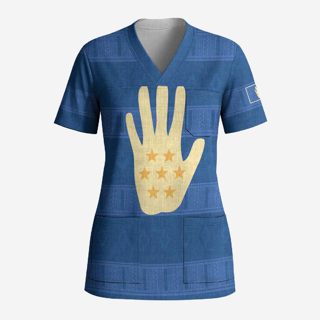 Kingdom of Loango Scrub Top African Pattern Flag Stylized