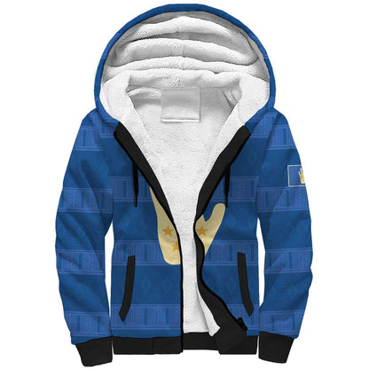 Kingdom of Loango Sherpa Hoodie African Pattern Flag Stylized