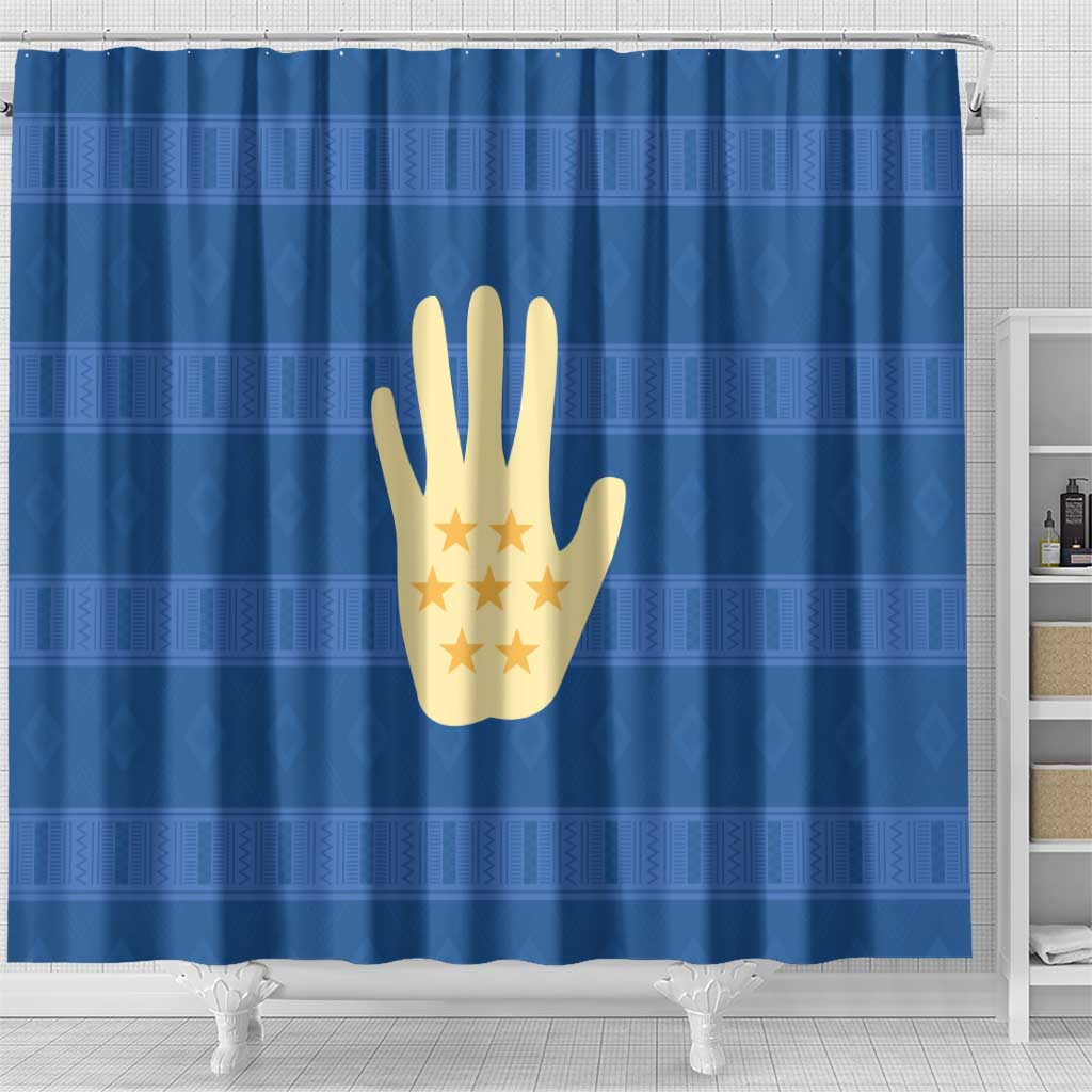 Kingdom of Loango Shower Curtain African Pattern Flag Stylized
