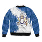 Kingdom of Loango Sleeve Zip Bomber Jacket African Pattern Flag Stylized