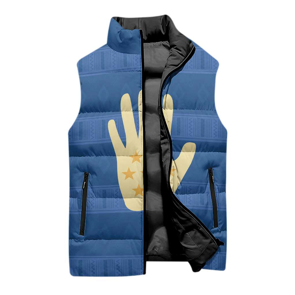 Kingdom of Loango Sleeveless Puffer Jacket African Pattern Flag Stylized