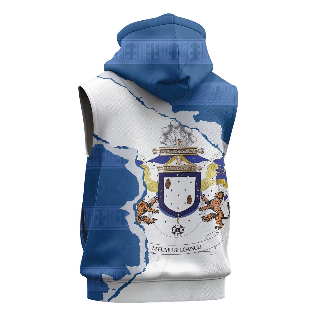Kingdom of Loango Sleeveless Zip Hoodie African Pattern Flag Stylized