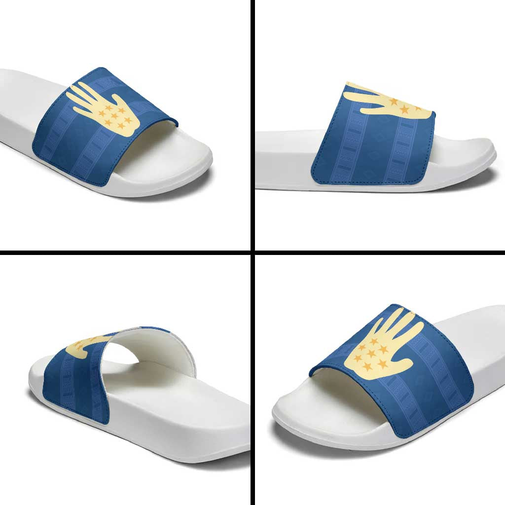 Kingdom of Loango Slide Sandals African Pattern Flag Stylized