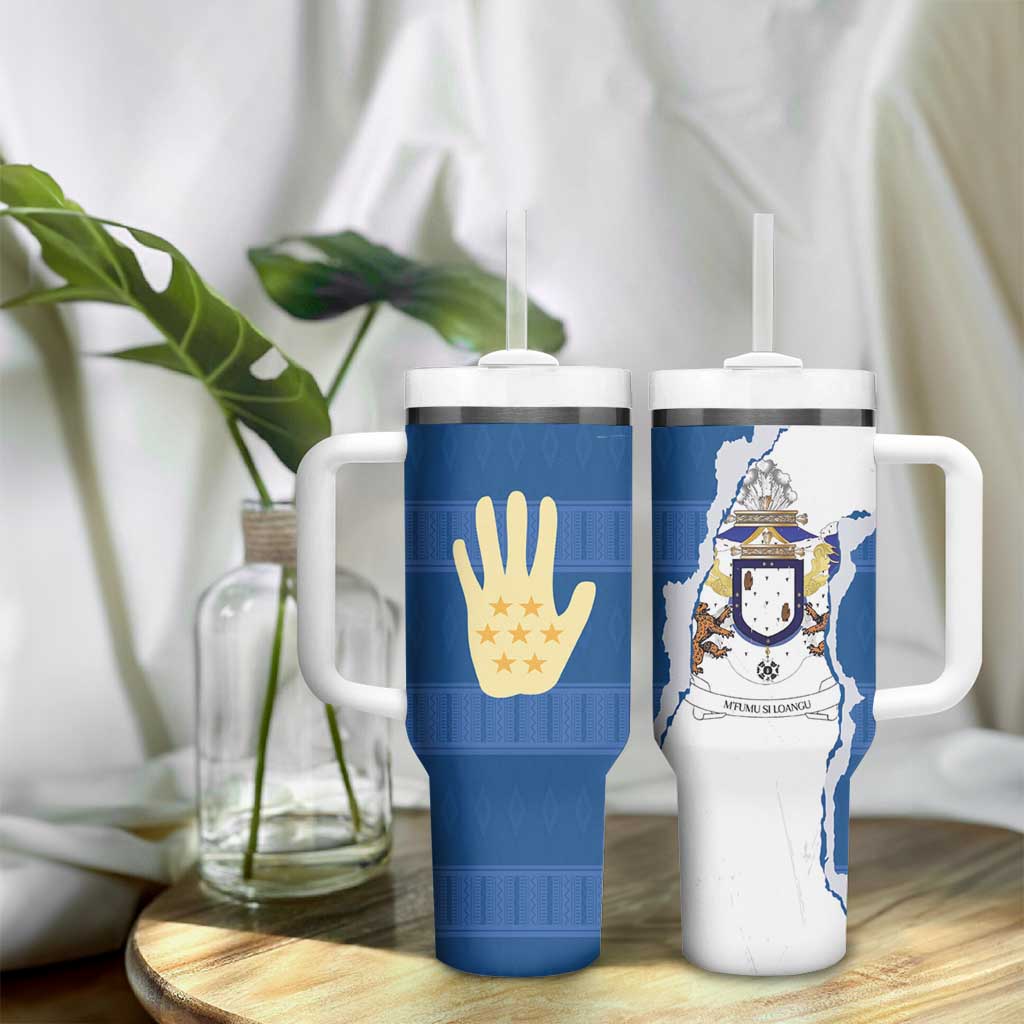 Kingdom of Loango Tumbler With Handle African Pattern Flag Stylized