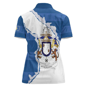 Kingdom of Loango Women Polo Shirt African Pattern Flag Stylized