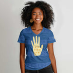 Kingdom of Loango Women V-Neck T-Shirt African Pattern Flag Stylized