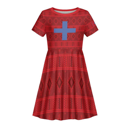 Kingdom of Ndongo Kid Short Sleeve Dress Utuminu ua Ngola