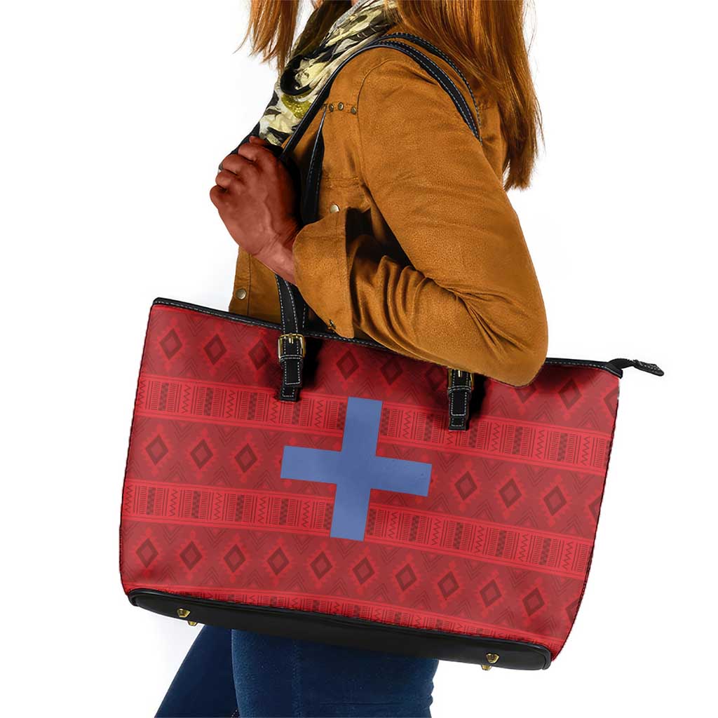 Kingdom of Ndongo Leather Tote Bag Utuminu ua Ngola