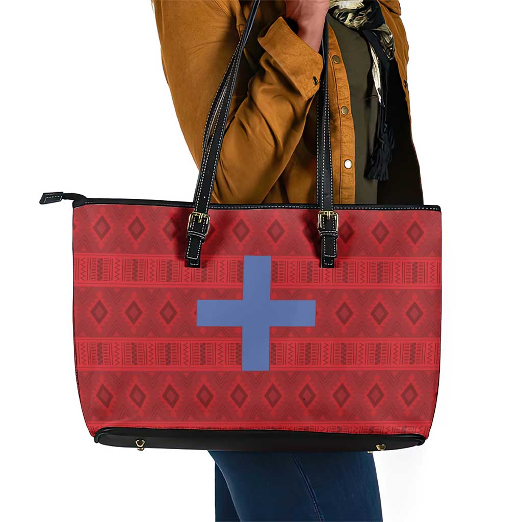 Kingdom of Ndongo Leather Tote Bag Utuminu ua Ngola