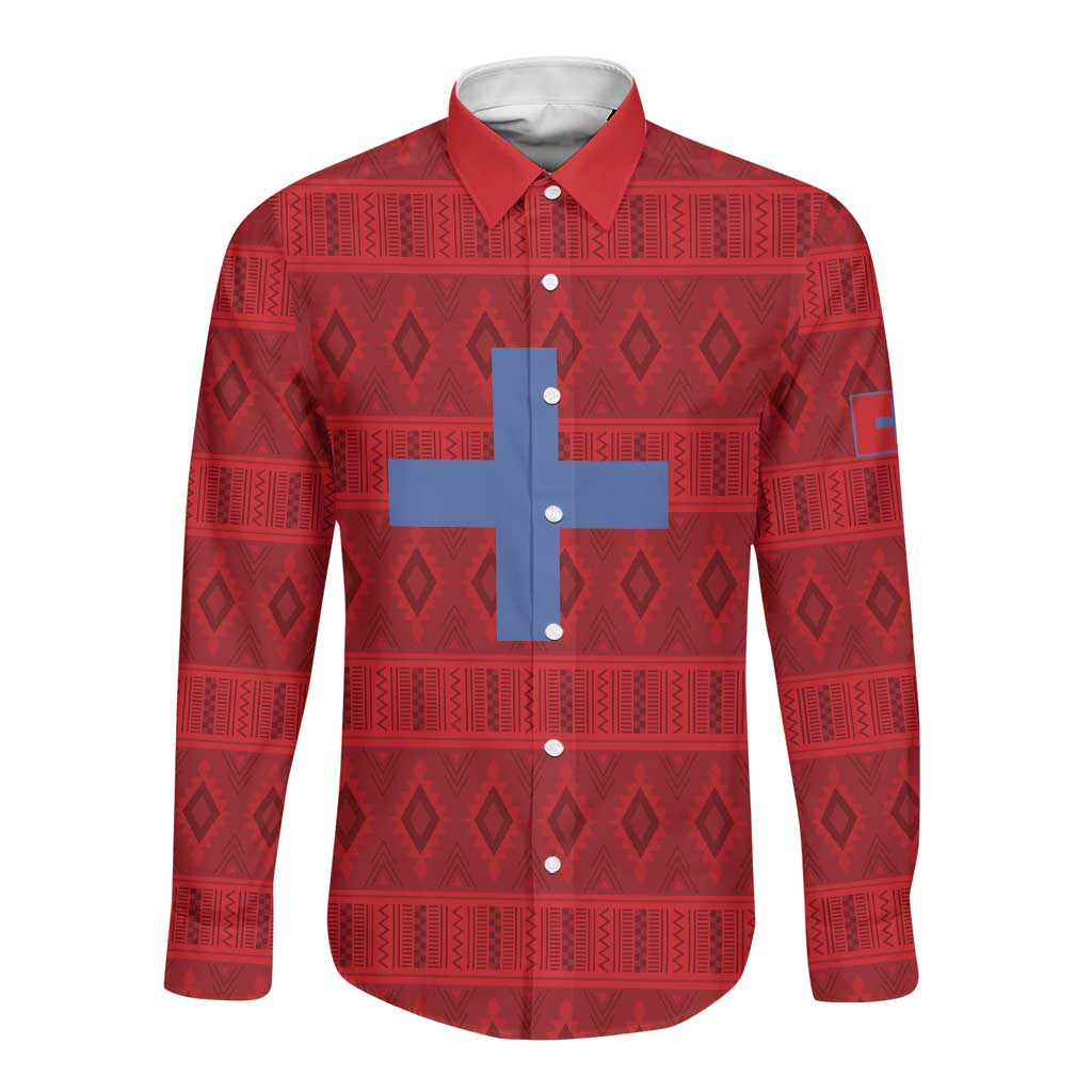 Kingdom of Ndongo Long Sleeve Button Shirt Utuminu ua Ngola