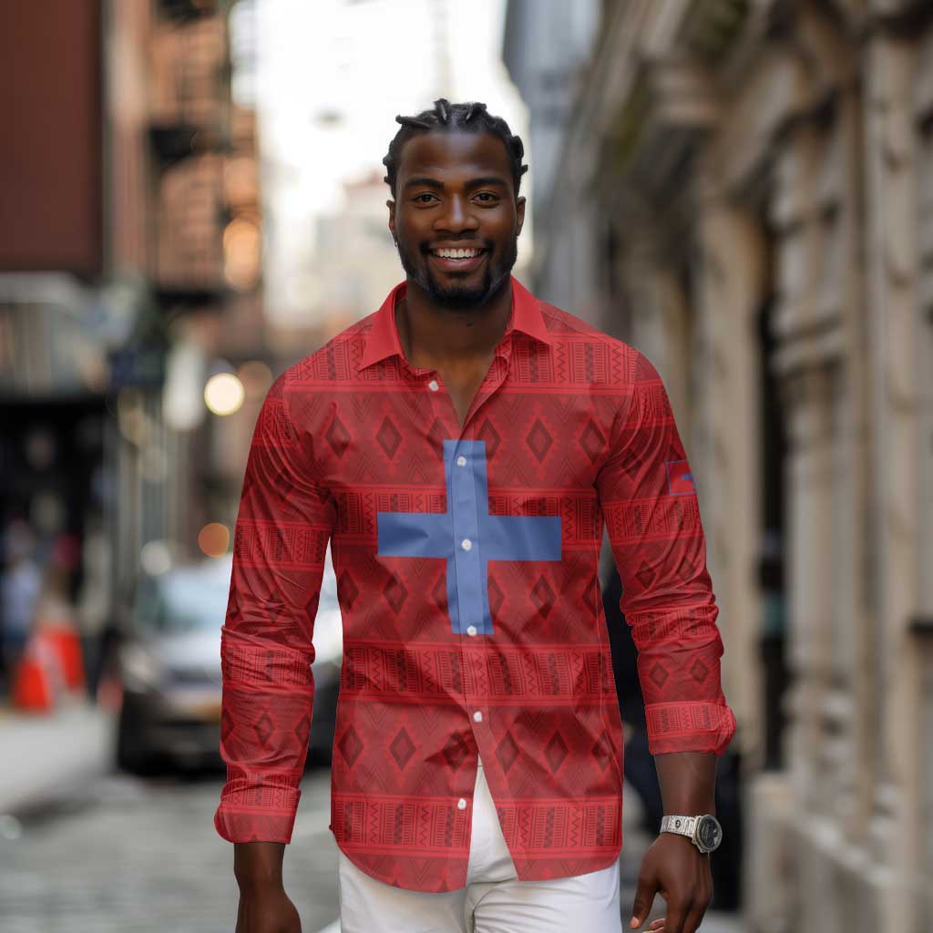Kingdom of Ndongo Long Sleeve Button Shirt Utuminu ua Ngola