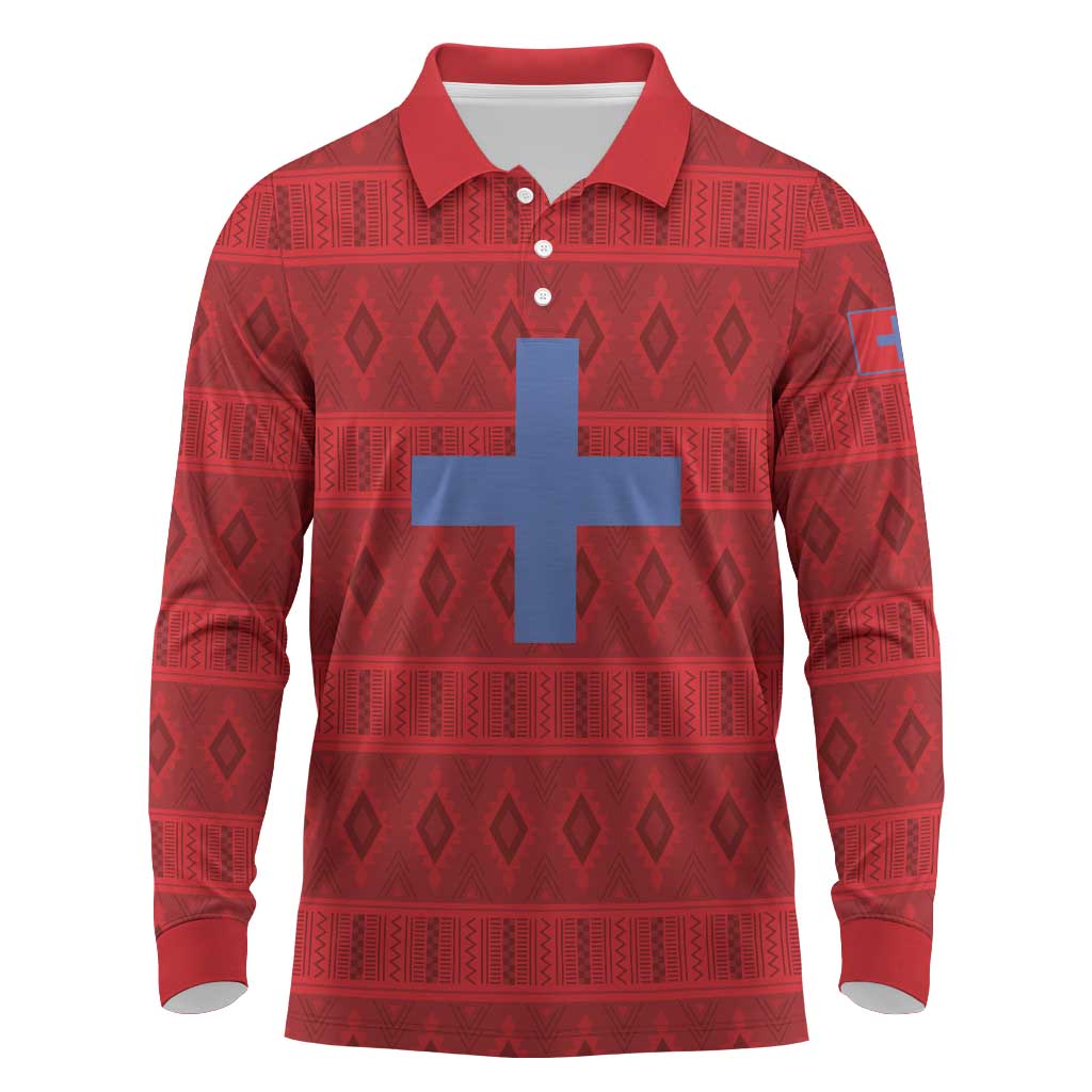 Kingdom of Ndongo Long Sleeve Polo Shirt Utuminu ua Ngola