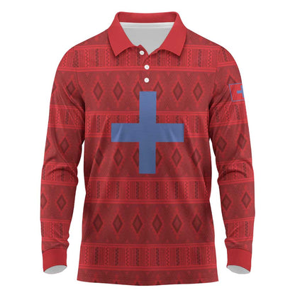 Kingdom of Ndongo Long Sleeve Polo Shirt Utuminu ua Ngola