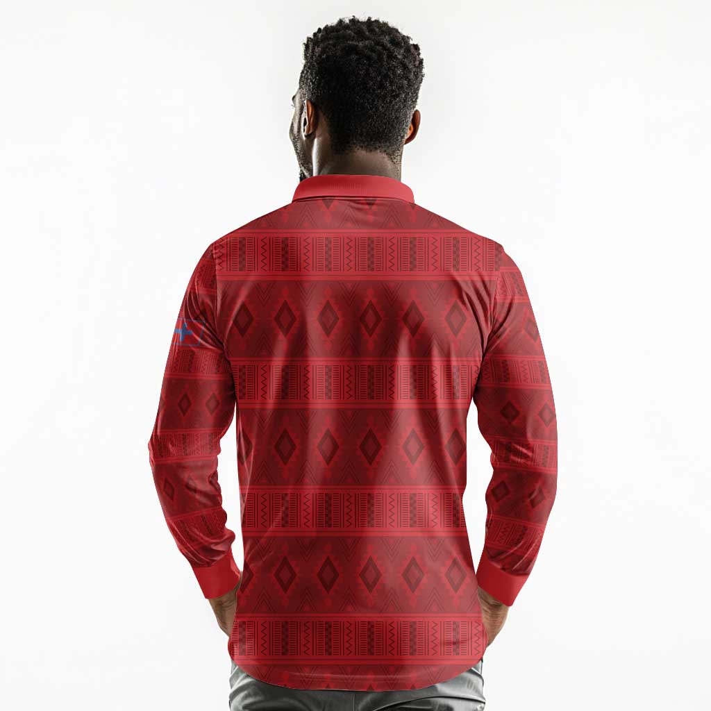 Kingdom of Ndongo Long Sleeve Polo Shirt Utuminu ua Ngola